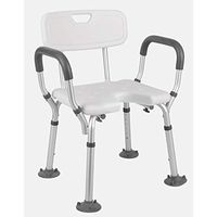 Shower Bench Medical Tool Free White Shower Chair with Removable Back and Arms, Adjustable Height Bath Chair Anti-Slip Rubber Tips for Safety and Stability, Assembly spa Bathtub Seat (Size : B)