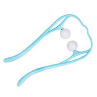 XuBa U-Shaped Manual Massage Hammer Multifunction Neck Massager With Two Fitness Massage Ball Sky Blue