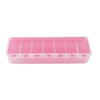 Hi-Unique 7 Day Pill Organizer, Clear Portable Weekly Pill Box for Pills/Vitamin/Fish Oil/Supplements,Red