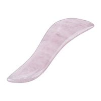 1Pc Natural Rose Quartz Crystal Massage Wands Stone Face Relief Gua Sha Scraping Massaging SPA Therapy Tool - 115mm/4.5in & Pink
