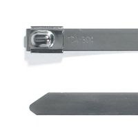 Hellermann Tyton MBT14S Stainless Steel Tie, 14.3" Long, 202lb Tensile Strength, SS316, Metal (Pack of 100)