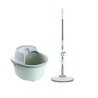 MOP Spinning and Bucket Cleaning Set Multi-Function Hand Pressure Single Barrel Washing and Dehydrating 2 in 1 Green