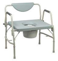 McKesson Bariatric Commode Chair Drop Arm Steel Padded Back Up to 1,000 lbs