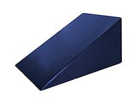 Vinyl Foam Wedge Support Pillow, Acid Reflux Therapeutic Foam Back and Legs Medical Quality Anti Bacteria Bed Wedge (20" X 20" X 10") Navy