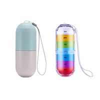 CLEAN LEADER Grain Fiber Weekly Pill Organizer,Travel 7 Day Pill Box,BPA Free Pill case,Double Seal, Waterproof and Moisture-Proof for Medication, Vitamin and Fish Oil Supplements,Two Kinds of Style.