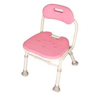 Bath Stool Light Pink Elderly Bath Stool Height Adjustable Bathing Foldable Chair Bathroom Multipurpose Shower Stool for Old Man Pregnant Woman Shower Seat with EVA Cushion