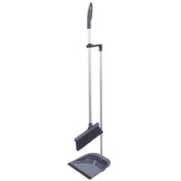 WEIFAN CAI - Broom Sets Aluminum Alloy Handle Iron Dustpan PP Plastic Bristles Cleaning The Kitchen Dust-Proof Durable, (Black, 86x21cm)