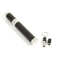 Bey-Berk C140 Carbon Fiber Finished with Chrome Accent 52 ga. Cigar Tube and Punch Cutter Gift Set, One Size, Black