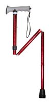 Drive Medical Adjustable Height Aluminum Folding Cane with Comfortable Gel Hand Grip, Red Crackle