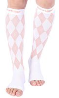 Doc Miller Open Toe Compression Socks 1 Pair 20-30mmHg Stockings (WhtOrn, M)