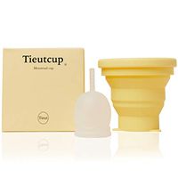 Tieutcup Menstrual Cup - Size Large (42ml) - with Foldable Storage Cup - FDA Registered - High Capacity - Reusable Medical-Grade Silicone