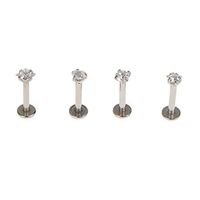 4Pcs/Lot Crystal Cartilage Tragus Lip Earrings Stud Body Piercing Jewelry Best For gift Party Trendy Unique Elegant Cheap Styling Casual Beautiful Style Cute