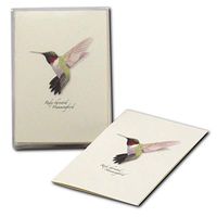 Earth Sky + Water - Ruby-throated Hummingbird Notecard Set - 8 Blank Cards with Envelopes