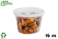 16 oz - 12 Count - Food Storage Plastic Deli Containers with Lids for Meal Prep, Soup, Deli, Lunch,Togo - Microwave Safe, Dishwasher Safe Containers, Heavy Duty Clear Plastic BPA Free (16 Ounce)