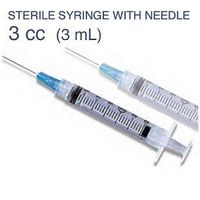 20pc 3cc 22g 1 1/2 inch EI Sterile Hypoderm