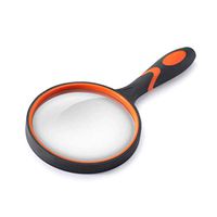 Lorima FDJ-001 Magnifying Glass 3X Magnifier for Seniors and Kids, 100MM Large Magnifying Lens with Non-Slip Soft Rubber Handle for Reading Books, Inspection, Coins, Insects, Maps(Orange)