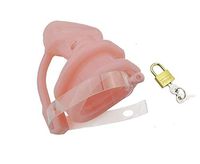 AMALQP Birdlocked Pico Comfortable Silicone Spikes Comfortable Male Chastity Small Cage Sweatshirt,Pink Sweatshirt,with 50mm Ring