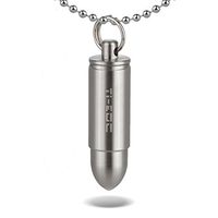 TI-EDC Titanium Mini Pill Fob, Bullet Design Waterproof Keychain Pill Holder, Charm Pendant Pill Reminder, Ultra-Lightweight 0.28oz, Inner Depth - 0.84”