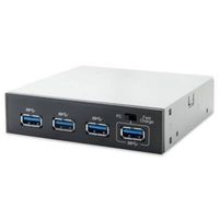 SYBA SY-HUB20134 InfoZone USB 3.0 4-Port Internal Hub 3.5 or 5.25 Bay Front Panel Mounting with Fast Charging
