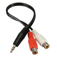 Male Jack Stereo Splitter Unbalanced Breakout Auxiliary - 1PCs