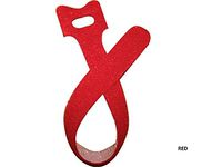 Color Reusable Fastening Cable Ties, Hook and Loop Cord Ties, 1/2" Wide, 7" Long, 20pack(All in One Color) (Red)