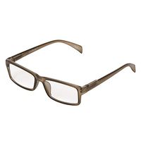 Reading Glasses from One Power Readers - 1 Pair for Women & Men with Spring Hinge | Custom Adjusts from .5 – 2.5 (Smoke, Square)