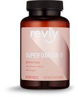 Amazon Brand - Revly Super Omega-3 Wild-Caught Fish Oil with Natural Lemon Flavor - EPA, DHA Omega 3-Fatty Acids - 90 Softgels (1280 mg per serving, 2 Softgels), Satisfaction Guaranteed