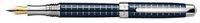 Laban Blue & .925 Sterling Silver Navy Grid Broad Point Fountain Pen - LST-F9191-4BLB