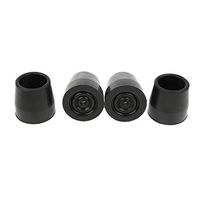 LoveinDIY 4X Rubber Anti-Slid Crutch Ferrule Rubber End Cane Replacement Tip Stability - Black