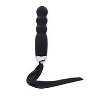 A-YUEYUE Batteries Powered Silicone Bead Plug Massager Toy with Tassle, Soft Whip for Women Men Beginners Training Kit