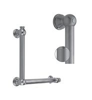 Jaclo G33-32H-16W-RH-SN 90 Degree Smooth with End Caps Grab Bar with Left-Hand Configuration, Polished Brass