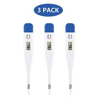 3 Pack Digital Thermometer for Fever, Armpit Rectal and Oral Thermometer for Adults and Babies, Accurate and Fast Readings Thermometer