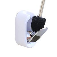 OUNONA Toilet Brush and Holder Set Wall-Mounted Morden Cleaning Brush for Home Bathroom Saving Place(White)