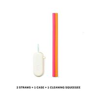 GIR: Get It Right | Collapsible Reusable Straws with Case + Cleaning Squeegee for Hot and Cold Drinks |, Warm, 2-Pack, 2 Count