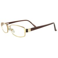 MLC EYEWEAR  Rectangle Fashion Reading Glass Gold Brown Frame with Power Vision + 3.25