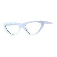 Womens Goth Retro Vintage Cat Eye Clear Lens Plastic Eyeglasses White