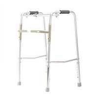 Light Aluminum Walker Foldable,Walking Zimmer Frame Armrest - Adjustable Height Portable Cane Holder for Seniors,Geriatric,Bariatric