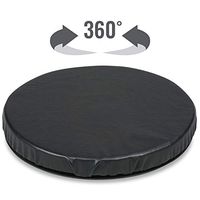 HealthSmart Swivel Seat Cushion assists with 360 degree turns to facilitate transitions to sitting or standing, Black Leather, 15 Inches in Diameter