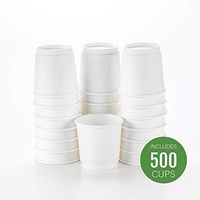 500-CT Disposable White 4-oz Hot Beverage Cups with Double Wall Design: No Need for Sleeves - Perfect for Cafes - Eco Friendly Recyclable Paper - Insulated - Wholesale Takeout Coffee Cup