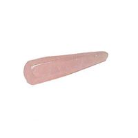 Rose Quartz Healing Massage Wand Tapered with Round Tips and Faceted for a Secure Grip Reiki Charged 4 inch