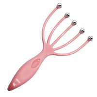 Grey990 1Pc Portable Scalp Ball Massager ，Five Finger Head Design Anti Hair Loss Stress Reliever Pink