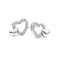 Meolin Stud Earrings Crystal Double Heart Earrings for Women Girls