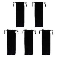 UPKOCH 5pcs Stainless Steel Straw Pouch Bag Silverware Holders Pockets Drinking Straws Cutlery Holders Jewelry Gift Drawstring Bag Black