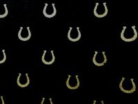 'NUGGLEBUDDY New! Microwavable Moist Heat & Aromatherapy Organic Rice Pack-Cold Pack. Black & Gold HORSESHOE Fabric Infused with LAVENDER & LEMONGRASS Aromatherapy! The Perfect Gift!