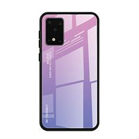 Case Compatible for Samsung Galaxy S11 Plus Case Ultra-Thin Flexible Silicone Slim fit Cover Tempered Glass Gradient Color Transparent Anti-Fingerprint Anti-Shock Mirror Bumper Cover (Pink)