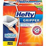 Hefty Gripper Tall White Trash Bags, Unscented, 13 Gallon, 80 Count - PACK OF 4