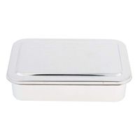 Flameer Surgical Instrument Box W/Lid, Made of Durable Stainless Steel, Perfect for medical use, tattoo, piercing, manicure. etc - 201 6Inch