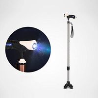 Elderly walker Cane Retractable Lightweight Corner Cane Auxiliary Walking Support Cane Head Light FANJIANI (Color : Silver)