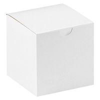 Aviditi Fiberboard Gift Box, 4" L x 4" W x 4" H, White, Case of 100 (GB444)