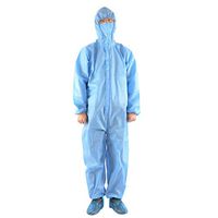 MURTIAL Disposable Protective Coverall with Hood, Dustproof Clothing, Isolation Clothing, Waterproof Suit (Blue,S)